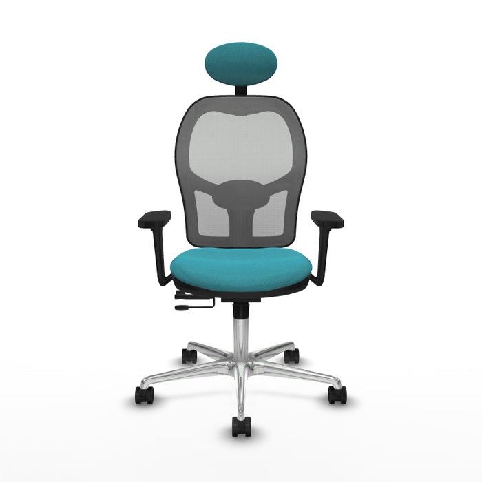 PIQUERAS Y CRESPO Silla de oficina Jorquera con mecanismo Sincro/Traslack, Turquesa y Gris