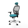 PIQUERAS Y CRESPO Silla de oficina Jorquera con mecanismo Sincro/Traslack, Turquesa y Gris