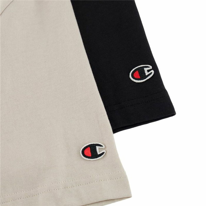 Camiseta de Manga Corta Hombre Champion Negro 2 Unidades