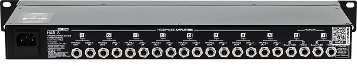 Algamaudio Amplificador de Auriculares de 8 Canales Rackeable Negro