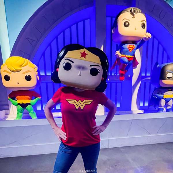Funko WB Wonder Woman Disfraz Media Máscara Talla 7-9 Años +8 Años