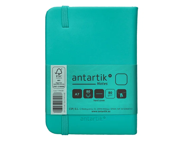 Antartik Antartik Notes Cuaderno Tapa Dura A7 Turquesa Hojas Lisas 80 Hojas 80 gr FSC