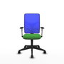 PIQUERAS Y CRESPO Silla de oficina Motilla con mecanismo Sincro, Verde y Azul