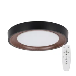 Plafón LED Decorativo 30W CCT 3000-6000K (Tonalidad Luz Regulable) con Control Remoto, Acabado Negro