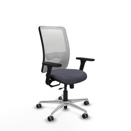 PIQUERAS Y CRESPO Silla de oficina Zulema con mecanismo Sincro/Traslack, Gris oscuro y Blanco