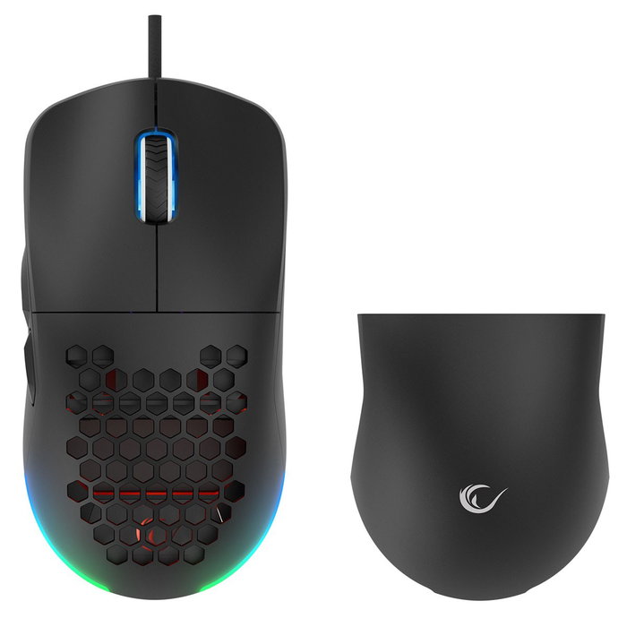Rampage BLINK Ratón Gaming con Cable USB, 12800 DPI, RGB, Sensor Óptico, Negro