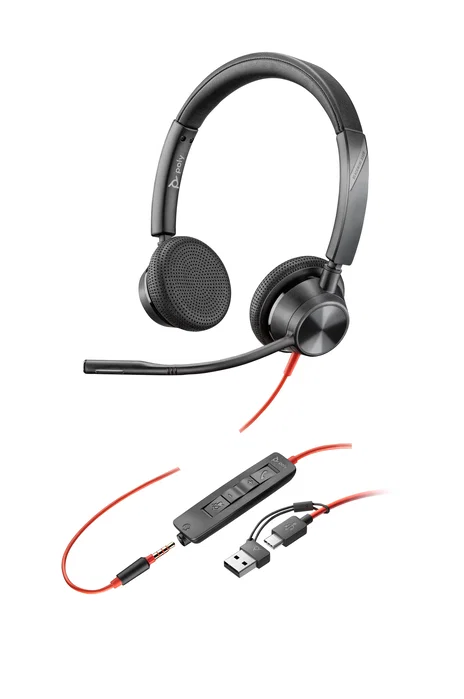 HP Blackwire 3325 Auriculares Estéreo USB-C, 3,5 mm y Adaptador USB-A/C, Negro HP Blackwire 3325 Auriculares Estéreo USB-C, 3,5 mm y Adaptador USB-A/C, Negro