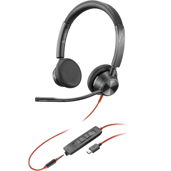 HP Blackwire 3325 Auriculares Estéreo USB-C, 3,5 mm y Adaptador USB-A/C, Negro HP Blackwire 3325 Auriculares Estéreo USB-C, 3,5 mm y Adaptador USB-A/C, Negro