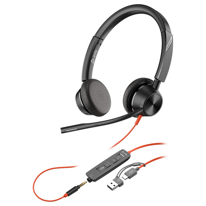 HP Poly Blackwire 3325 USB-C + Jack 3,5 mm + Adaptador USB-C/A Negro HP Poly Blackwire 3325 USB-C + Jack 3,5 mm + Adaptador USB-C/A Negro