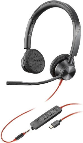 HP Blackwire 3325 Auriculares Estéreo USB-C, 3,5 mm y Adaptador USB-A/C, Negro HP Blackwire 3325 Auriculares Estéreo USB-C, 3,5 mm y Adaptador USB-A/C, Negro