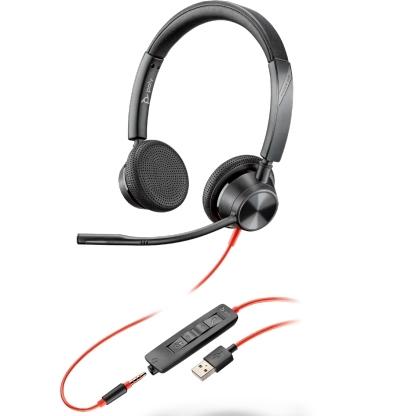HP Blackwire 3325 Auriculares Estéreo USB-C, 3,5 mm y Adaptador USB-A/C, Negro HP Blackwire 3325 Auriculares Estéreo USB-C, 3,5 mm y Adaptador USB-A/C, Negro