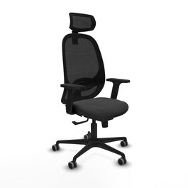PIQUERAS Y CRESPO Silla de oficina Cilanco con Mecanismo Sincro, Gris oscuro y Negro