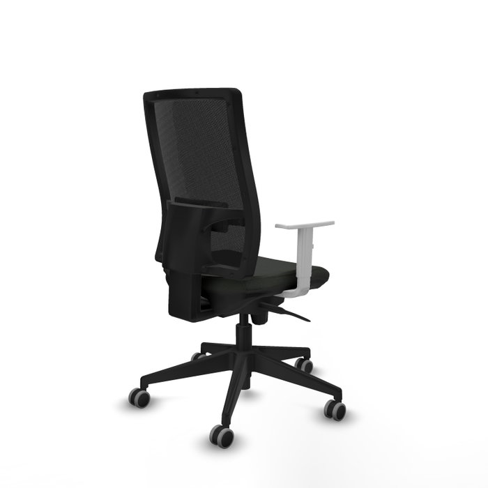PIQUERAS Y CRESPO Silla de oficina Horna Negra con Reposabrazos Blancos PIQUERAS Y CRESPO Silla de oficina Horna Negra con Reposabrazos Blancos