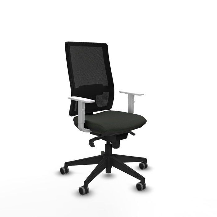 PIQUERAS Y CRESPO Silla de oficina Horna Negra con Reposabrazos Blancos PIQUERAS Y CRESPO Silla de oficina Horna Negra con Reposabrazos Blancos