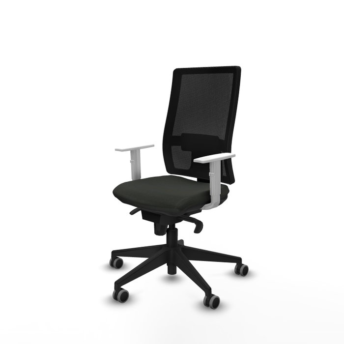 PIQUERAS Y CRESPO Silla de oficina Horna Negra con Reposabrazos Blancos PIQUERAS Y CRESPO Silla de oficina Horna Negra con Reposabrazos Blancos