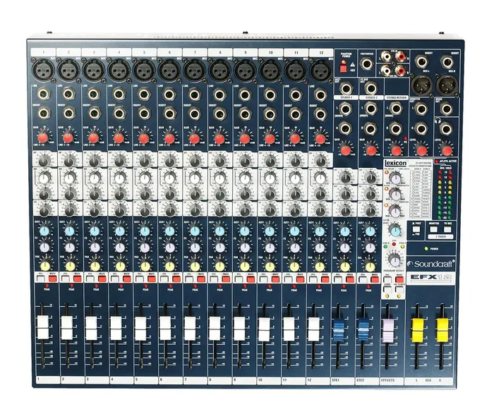 Soundcraft Efx12 Mesa de Mezclas Compacta con Procesador de Efectos Lexicon de 24 bits y 32 Ajustes, 8+2 Canales Soundcraft Efx12 Mesa de Mezclas Compacta con Procesador de Efectos Lexicon de 24 bits y 32 Ajustes, 8+2 Canales