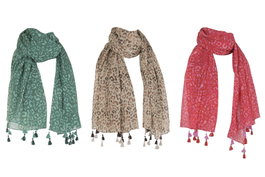 DKD Home Decor Surtido de 3 Foulards de Algodón KENYA 110x180 cm