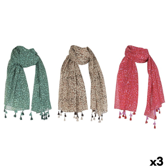 DKD Home Decor Surtido de 3 Foulards de Algodón KENYA 110x180 cm