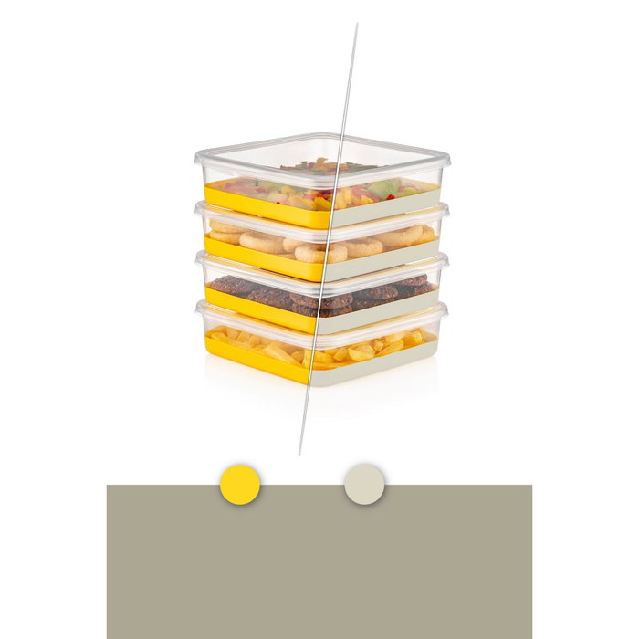 Hermia 4A4B4C Set Organizador de Frigorífico Gris con 12 Piezas Duraderas de Plástico Libre de BPA para Cocina