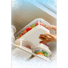 Hermia 4A4B4C Set Organizador de Frigorífico Gris con 12 Piezas Duraderas de Plástico Libre de BPA para Cocina