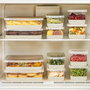 Hermia 4A4B4C Set Organizador de Frigorífico Gris con 12 Piezas Duraderas de Plástico Libre de BPA para Cocina