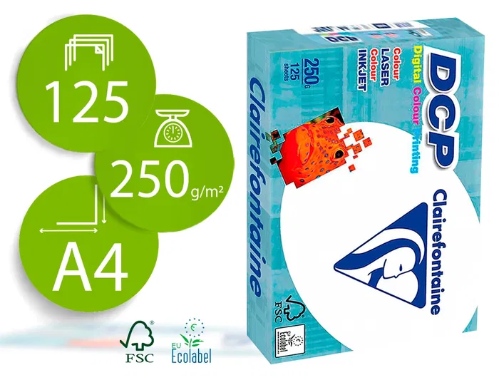 Clairefontaine Papel Multifunción Din A4 Blanco 250 gramos Paquete 125 Hojas Clairefontaine Papel Multifunción Din A4 Blanco 250 gramos Paquete 125 Hojas
