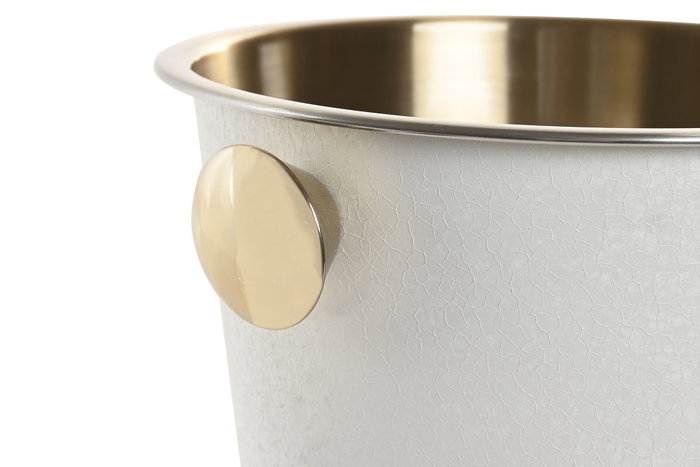 DKD Home Decor Champanera Inox 24x24x22 Blanco y Dorado