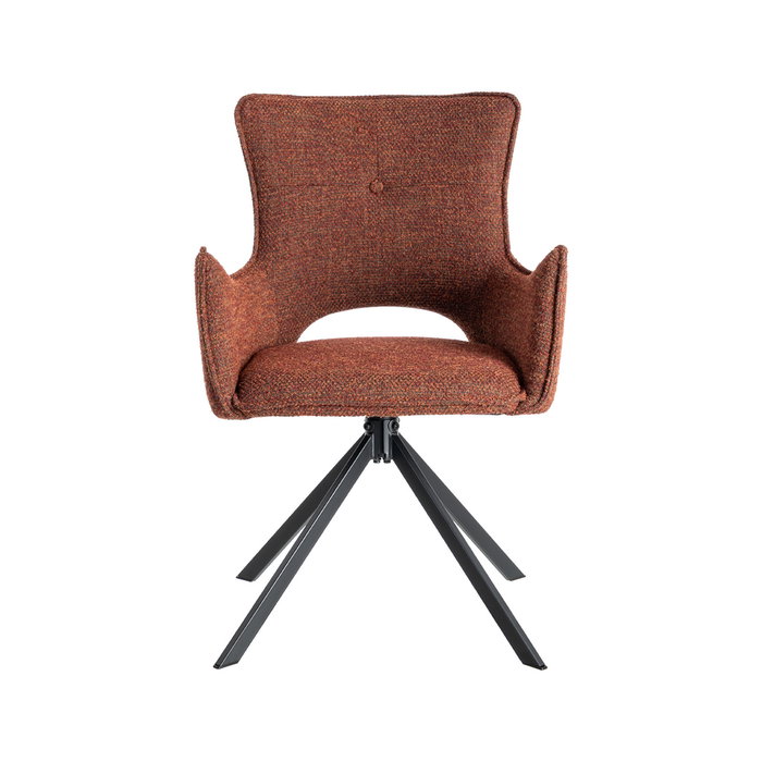 Silla Rojo Tejido-Metal Salón 58,50 X 60 X 86,50 cm (Set de 2)