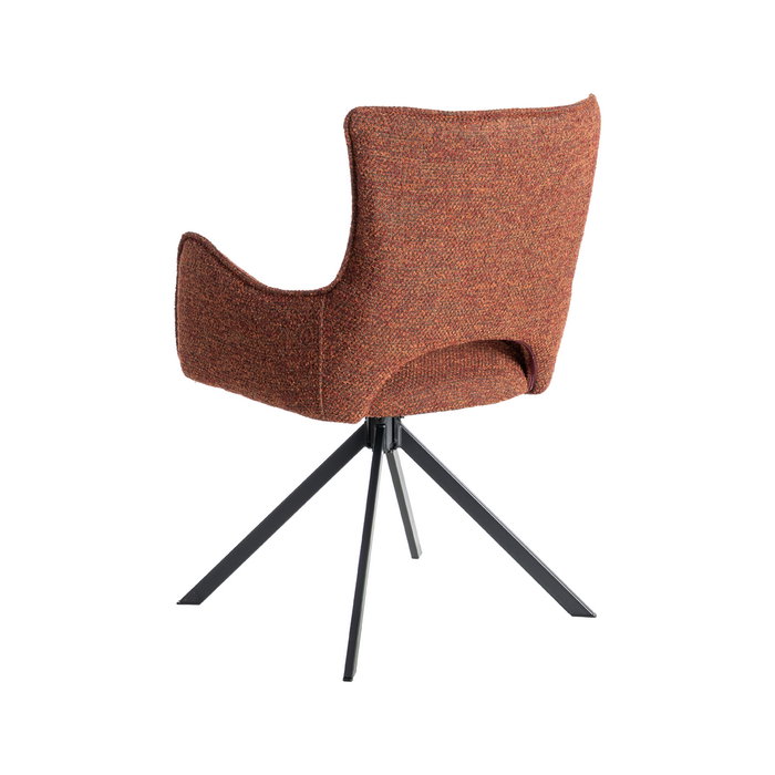 Silla Rojo Tejido-Metal Salón 58,50 X 60 X 86,50 cm (Set de 2)