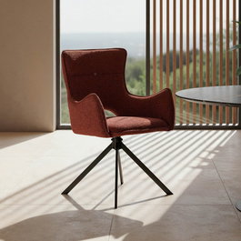 Silla Rojo Tejido-Metal Salón 58,50 X 60 X 86,50 cm (Set de 2)