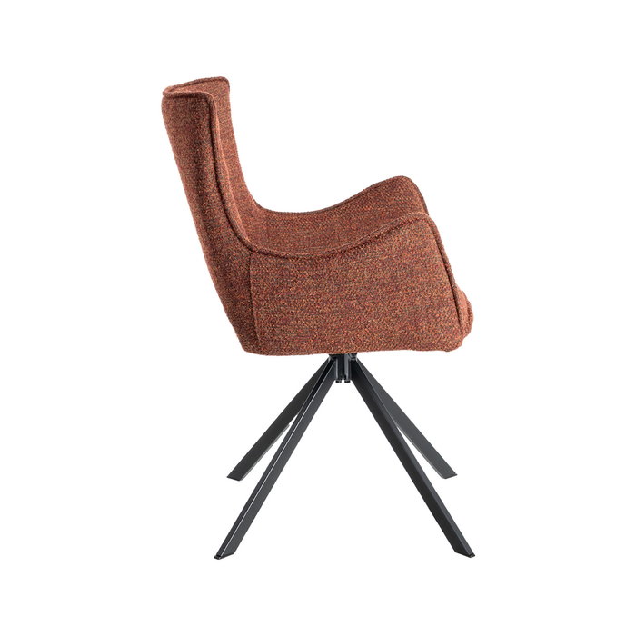 Silla Rojo Tejido-Metal Salón 58,50 X 60 X 86,50 cm (Set de 2)