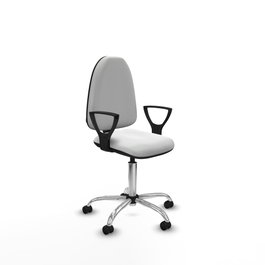 PIQUERAS Y CRESPO Silla de oficina Aýna Blanca con Brazos Fijos