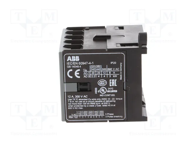 ABB BC6 Contactor 4-polar 24VDC 6A NC x2 + NA x2 ABB BC6 Contactor 4-polar 24VDC 6A NC x2 + NA x2
