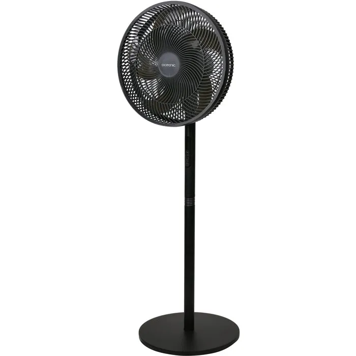 Oceanic Ventilador de Pedestal 45W 2 en 1 Negro - 40 cm, 3 Velocidades, Altura Ajustable 69-120 cm, Control Remoto OCEAVPP45B