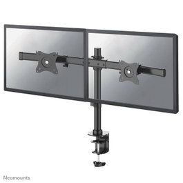 Neomounts FPMA-DCB100DBLACK - Brazo de Monitor Doble con Barra Cruzada para Pantallas Planas de 10 a 27 Pulgadas, Capacidad 0-10 kg por Pantalla, Negro