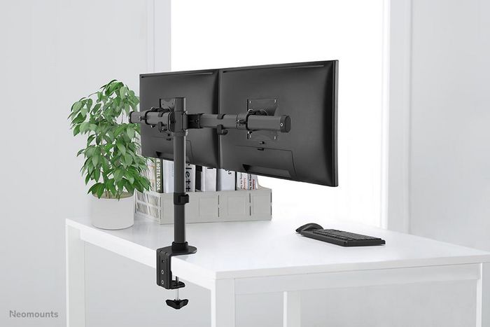 Neomounts FPMA-DCB100DBLACK Brazo para Monitor Dual, 10-27", hasta 10 kg/pantalla, Negro