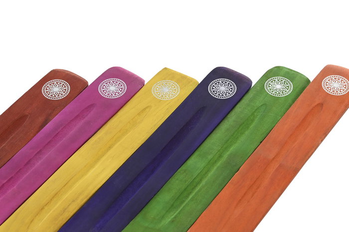 DKD Home Decor Soporte de Incienso Mandala de Mango Multicolor