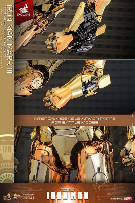 Hot Toys Iron Man Mark III Movie Masterpiece Diecast (Golden & Copper Gold Version) 1/6
