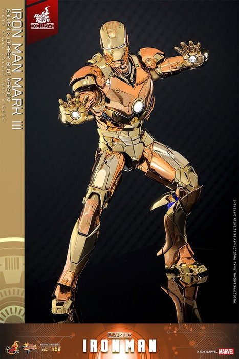 Hot Toys Iron Man Mark III Movie Masterpiece Diecast (Golden & Copper Gold Version) 1/6