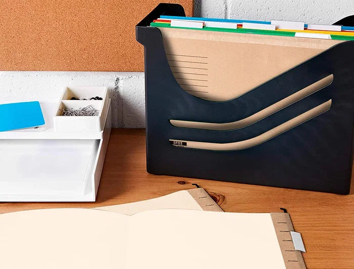 Liderpapel Carpeta Colgante Folio Prolongado Kraft Cartulina Varilla Metálica Visores Tira Cartulina Lomo V 240x2x450 mm