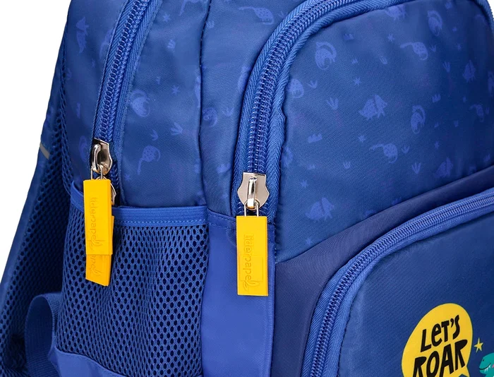 Liderpapel Mochila escolar infantil multibolsillo azul dino 350x110x270 mm