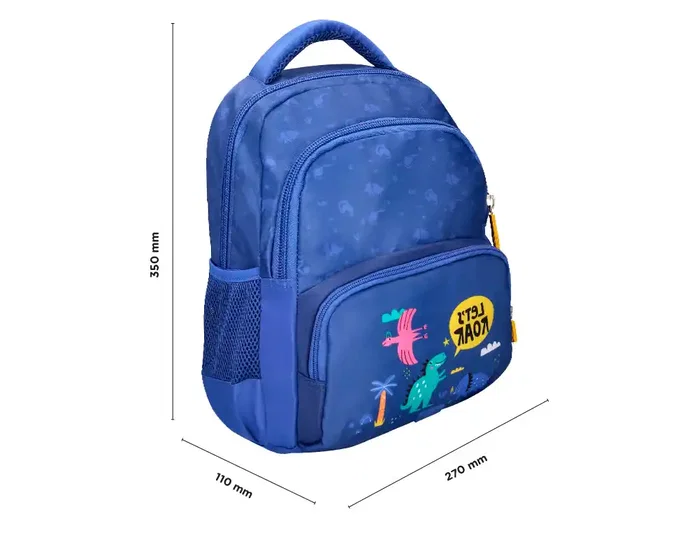Liderpapel Mochila escolar infantil multibolsillo azul dino 350x110x270 mm