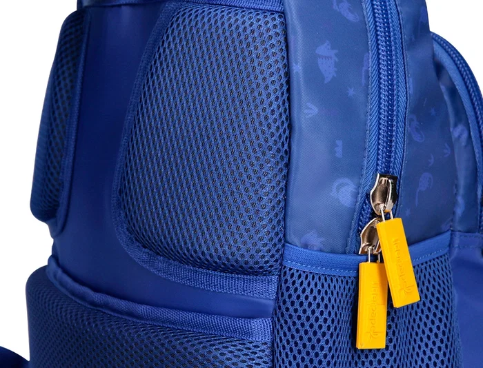 Liderpapel Mochila escolar infantil multibolsillo azul dino 350x110x270 mm