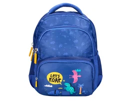 Liderpapel Mochila escolar infantil multibolsillo azul dino 350x110x270 mm