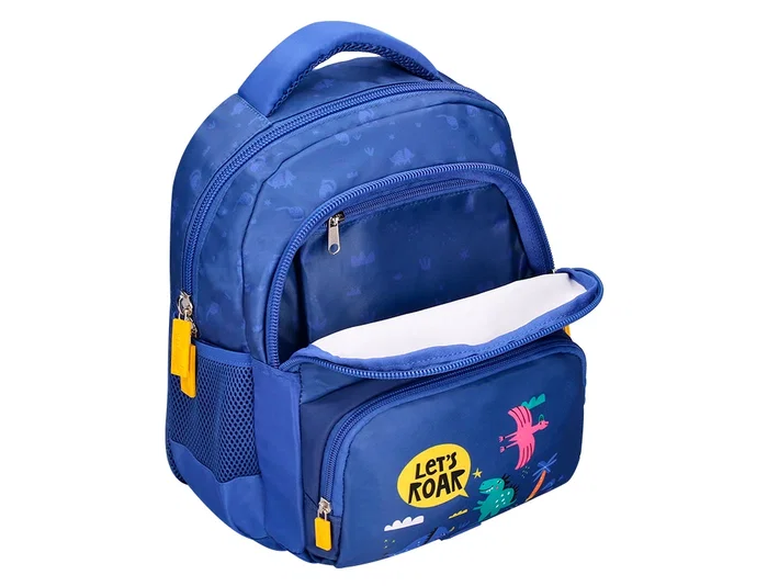 Liderpapel Mochila escolar infantil multibolsillo azul dino 350x110x270 mm