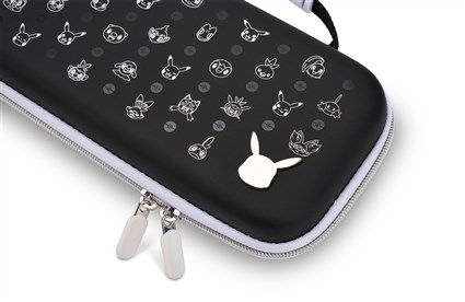 Power A 1522749-01 Estuche Protector Compacto Nintendo Switch OLED, Switch y Switch Lite Pikachu Negro/Plata
