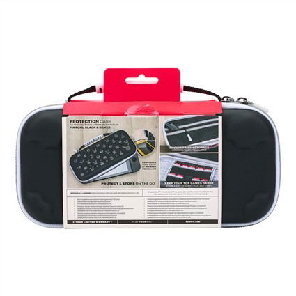 Power A 1522749-01 Estuche Protector Compacto Nintendo Switch OLED, Switch y Switch Lite Pikachu Negro/Plata