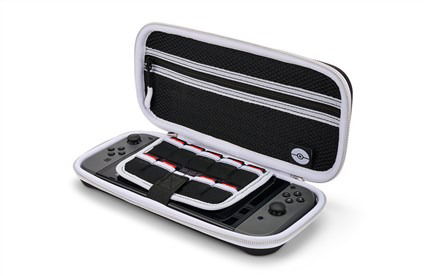 Power A 1522749-01 Estuche Protector Compacto Nintendo Switch OLED, Switch y Switch Lite Pikachu Negro/Plata