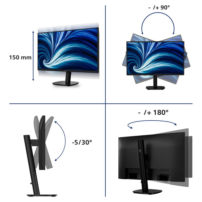 Philips 27B2N3200A Monitor de 27'' IPS FHD, DP/HDMI/VGA
