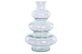 DKD Home Decor Jarrón de Vidrio Reciclado Ecológico Transparente